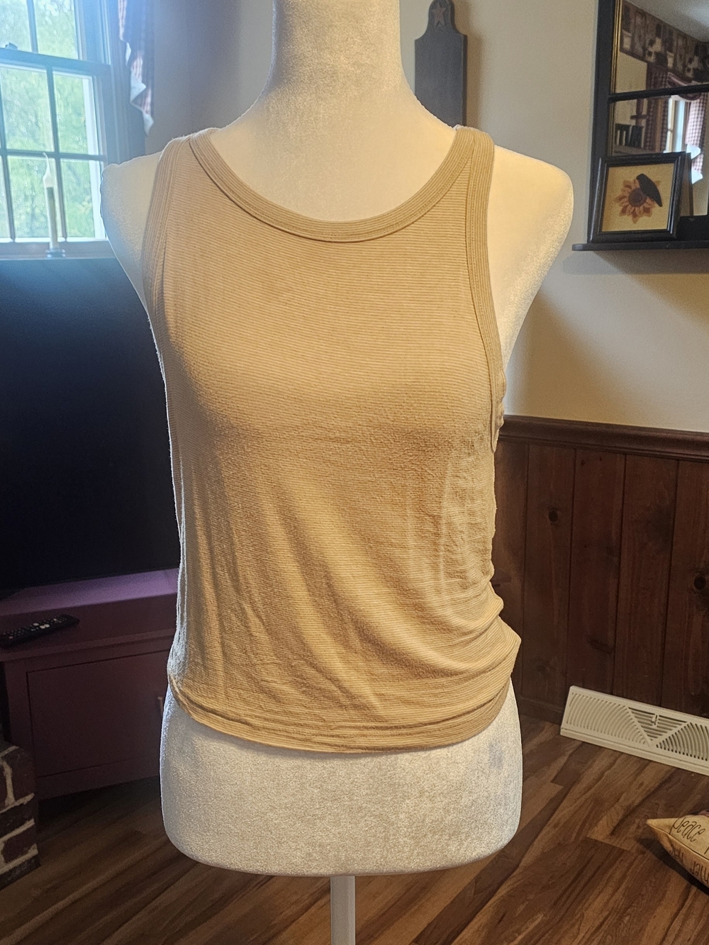American Eagle Outfitters Ribbed Tank Top - Camel Tan